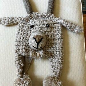 Charming Handmade Knitted Goat Animal Hat